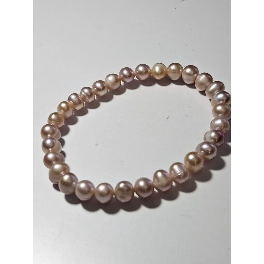 Pink freshwater pearl bracelet 7